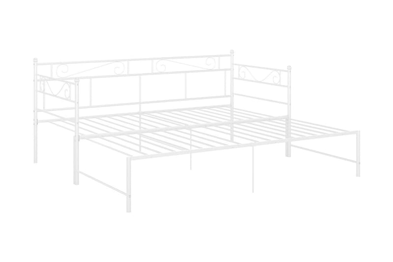 sengestel til udtræksseng 90x200 cm metal hvid - Hvid - Sengeramme & sengestel