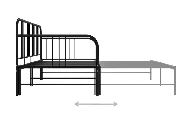 Sengestel til udtræksseng 90x200 cm metal sort - Sort - Møbler - Senge - Sengeramme & sengestel