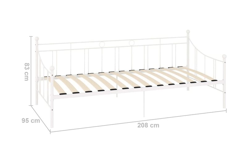 Stel Til Daybed 90X200 cm Metal Hvid - Møbler - Senge - Sengeramme & sengestel