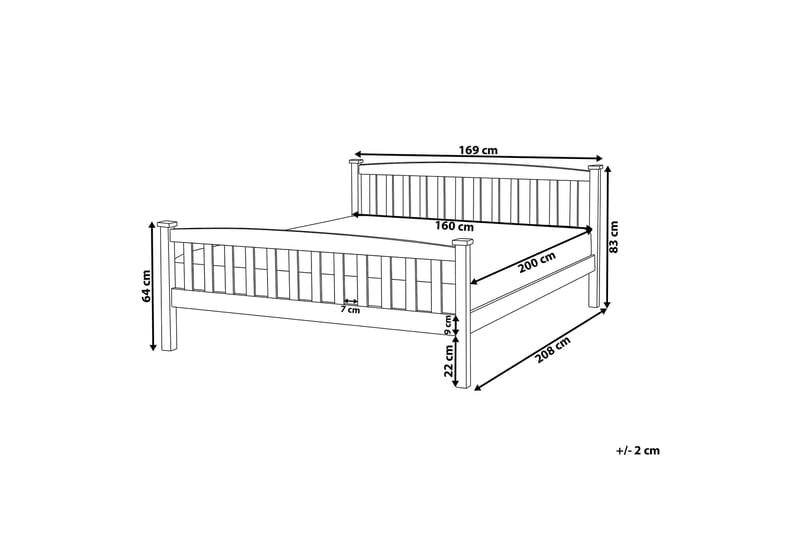 Traycee kontinentalseng 160x200 - Hvid - Møbler - Senge - Sengeramme & sengestel