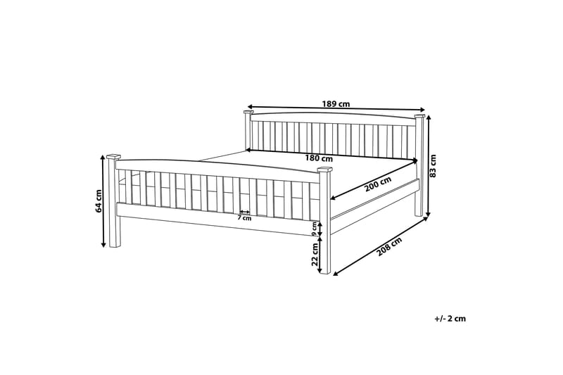 Traycee kontinentalseng 180x200 - Hvid - Møbler - Senge - Sengeramme & sengestel