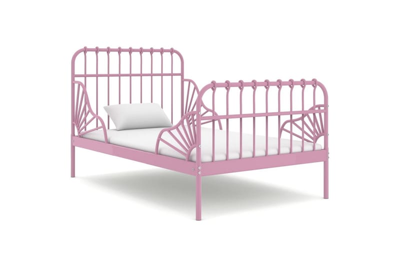 udvideligt sengestel 80x130/200 cm metal pink - Lyserød - Møbler - Senge - Sengeramme & sengestel