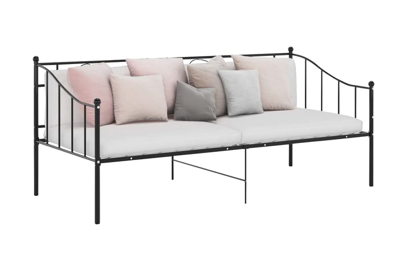 sengestel til sovesofa 90x200 cm metal sort - Sort - Møbler - Senge - Sengeramme & sengestel