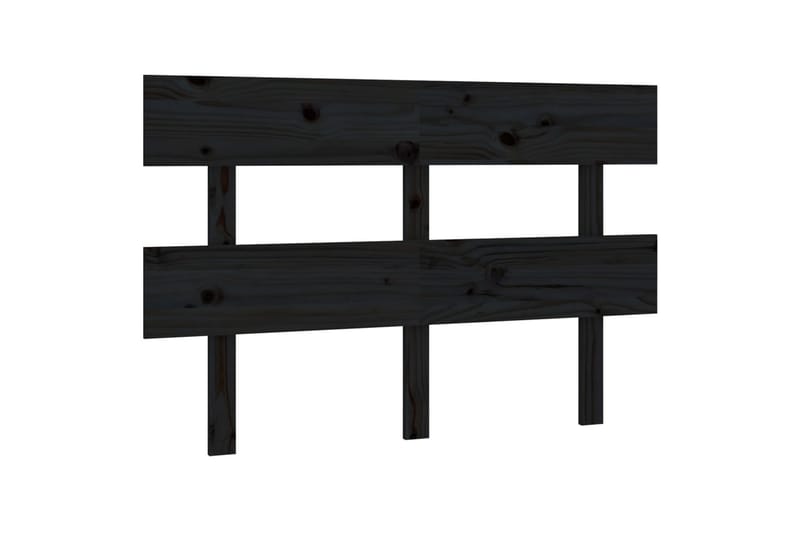 beBasic sengegærde 124x3x81 cm massivt fyrretræ sort - Sort - Møbler - Senge - Sengetilbehør & sengegavl - Sengegavle