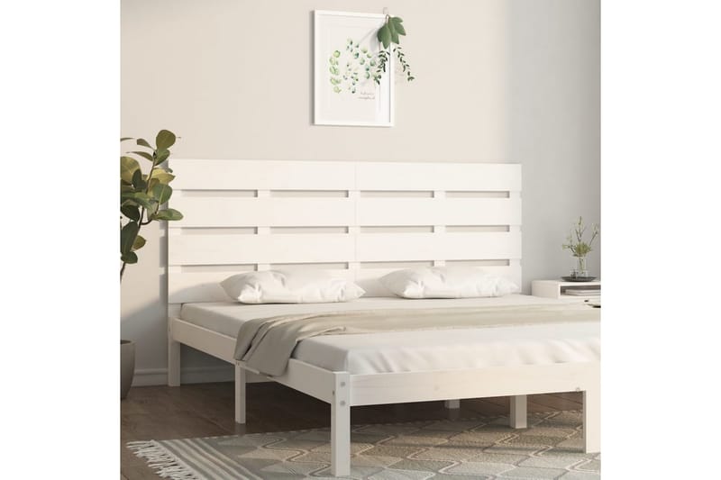 beBasic sengegavl 160x3x80 cm massivt fyrretræ hvid - Hvid - Møbler - Senge - Sengetilbehør & sengegavl - Sengegavle