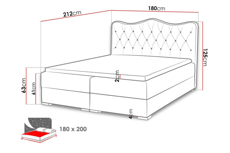 Sultan Sengpakke Kontinentalseng 180x200 cm - Sort - Møbler - Senge - Komplet sengepakke