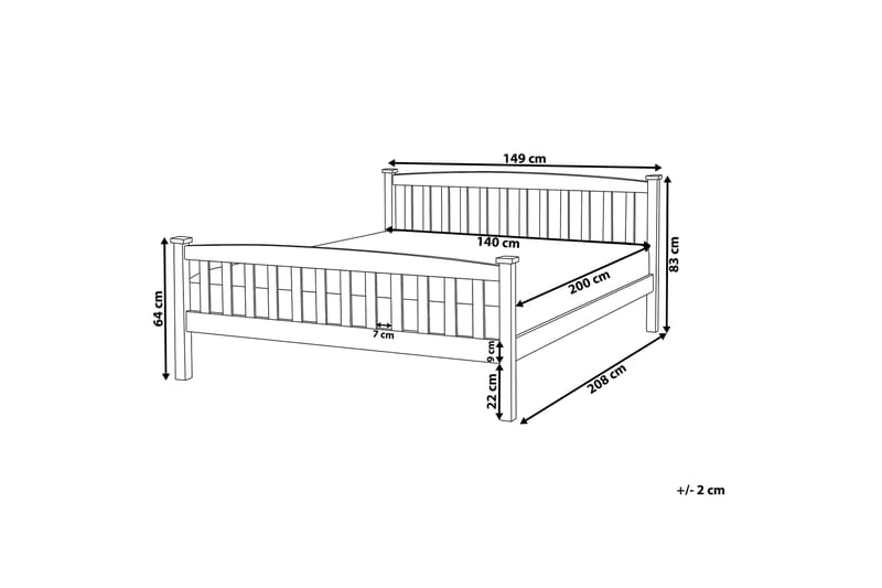 Traycee Sengeramme 140x200 cm - Lyst træ - Møbler - Senge - Sengeramme & sengestel