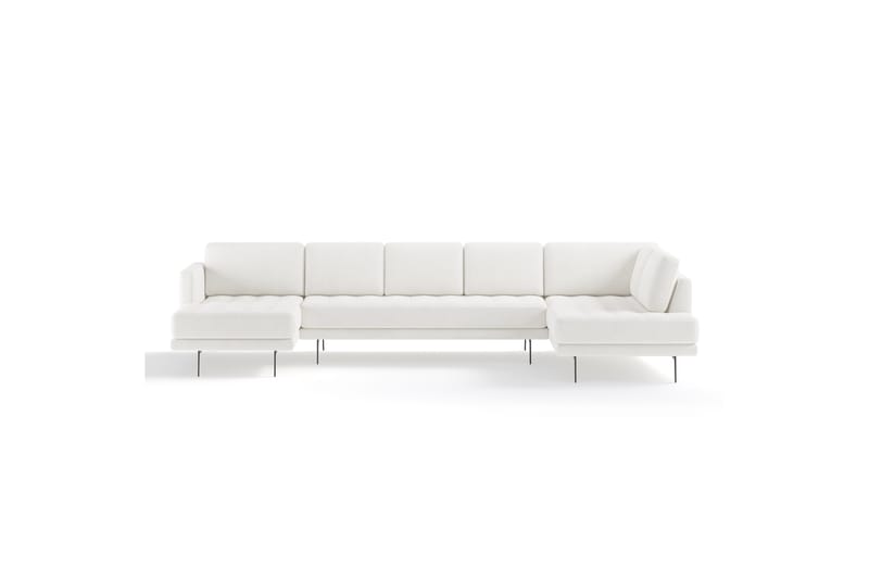 Debbi Sofa med Chaiselong og Divan 6-personers - Hvid Bouclé - Møbler - Sofaer - U Sofa