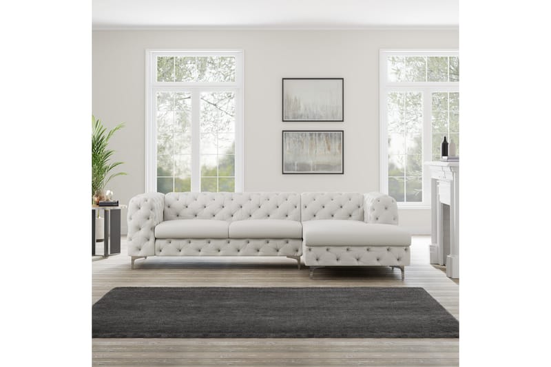 Glennie Sofa med Divan 4-personers - Beige - Møbler - Sofaer - Sofa med chaiselong