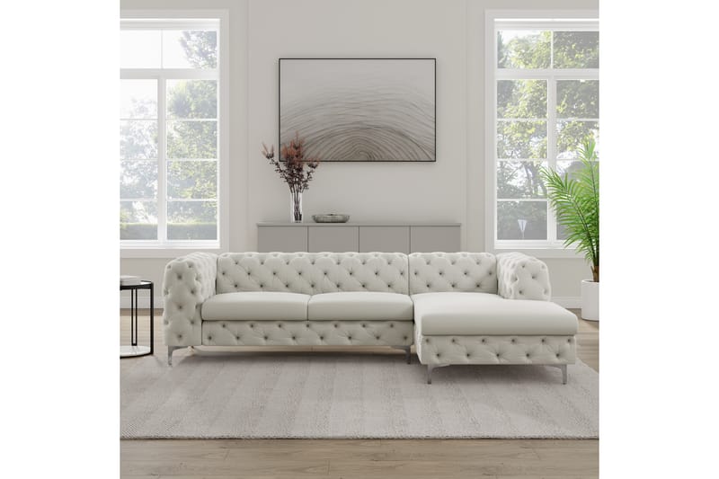 Glennie Sofa med Divan 4-personers - Beige - Møbler - Sofaer - Sofa med chaiselong