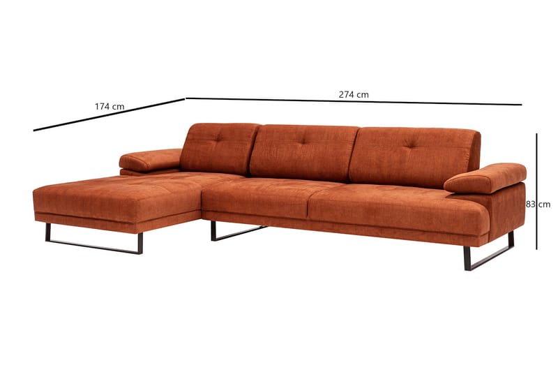 Kitimat Chaiselongsofa 3-personers - Orange - Møbler - Sofaer - Hjørnesofa