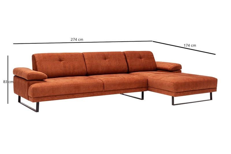 Kitimat Chaiselongsofa 3-personers - Orange - Møbler - Sofaer - Hjørnesofa