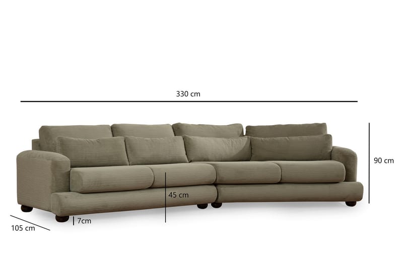 Relento Buet Sofa 4-personers - Grøn - Møbler - Sofaer - 4 personers sofa