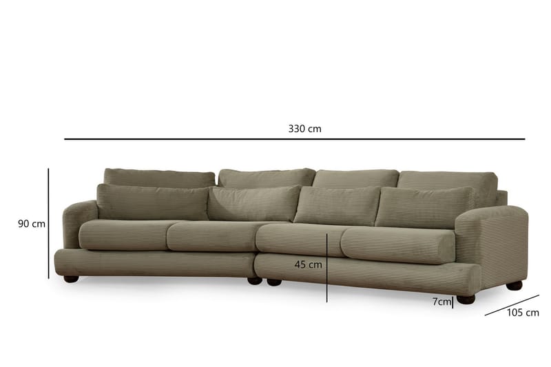 Relento Buet Sofa 4-personers - Grøn - Møbler - Sofaer - 4 personers sofa