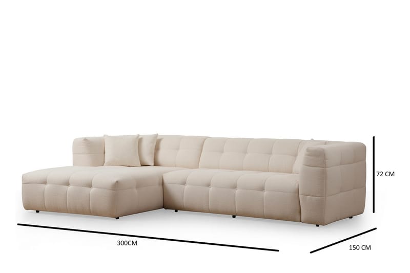 Octavian Sofa med Chaiselong 5-personers - Beige - Møbler - Sofaer - Sofa med chaiselong