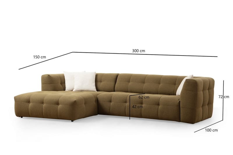 Octavian Sofa med Chaiselong 5-personers - Mørkbeige - Møbler - Sofaer - Sofa med chaiselong