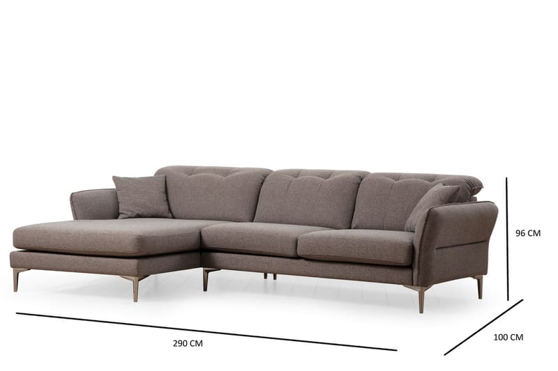 Chandara Sofa med Chaiselong 5-personers - Grå - Møbler - Sofaer - Sofa med chaiselong