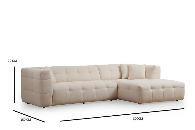 Octavian Sofa med Chaiselong 5-personers - Beige - Møbler - Sofaer - Sofa med chaiselong