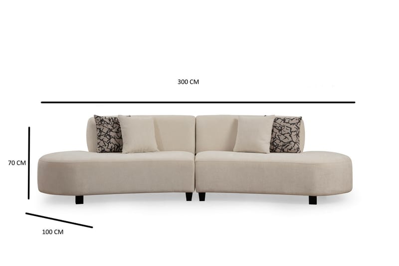 Dariya Sofa 3-personers - Beige - Møbler - Sofaer - 3 personers sofa