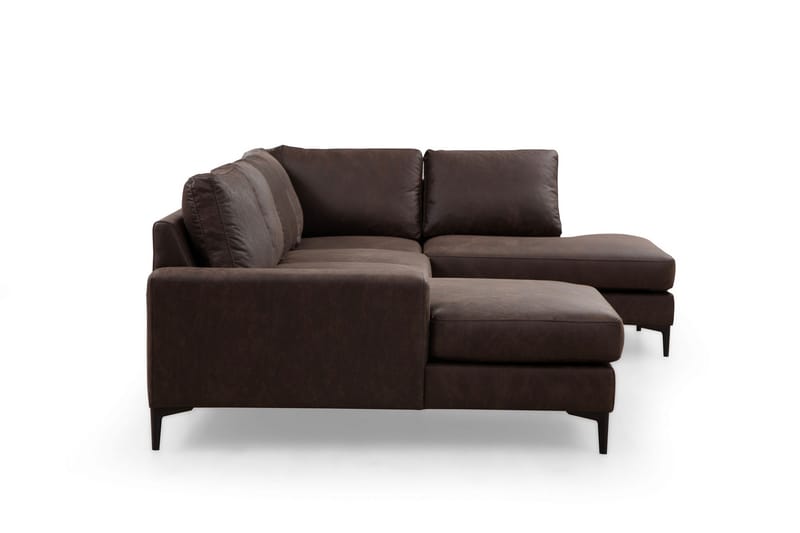 Svanabyn Sofa med Divan og Chaiselong 4-personers - Mørkebrun - Møbler - Sofaer - U Sofa