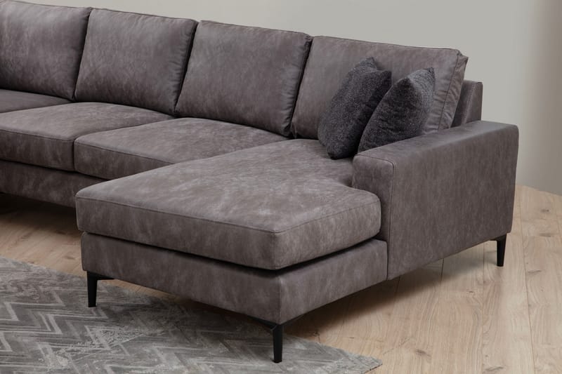 Svanabyn Sofa med Divan og Chaiselong 4-personers - Antracit - Møbler - Sofaer - U Sofa