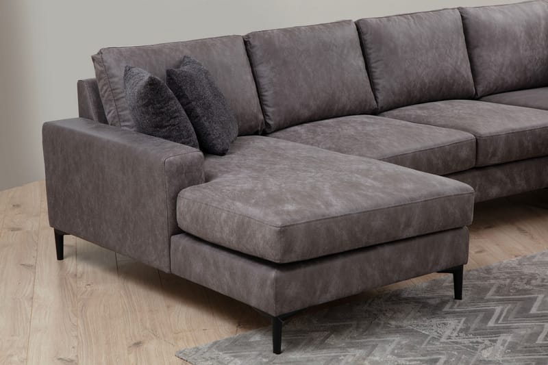 Svanabyn Sofa med Divan og Chaiselong 4-personers - Antracit - Møbler - Sofaer - U Sofa