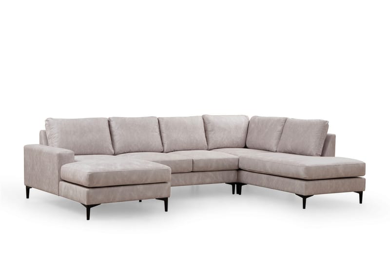 Svanabyn Sofa med Divan og Chaiselong 4-personers - Beige - Møbler - Sofaer - U Sofa