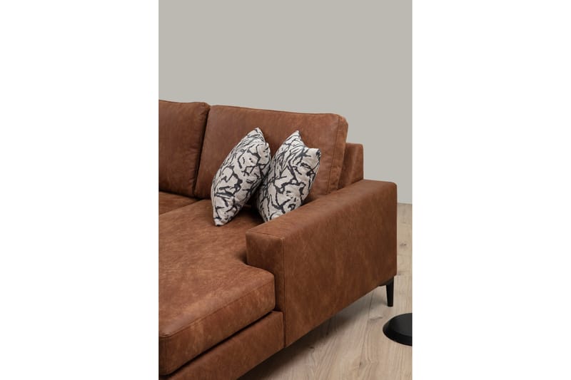 Svanabyn Sofa med Divan og Chaiselong 4-personers - Brun - Møbler - Sofaer - U Sofa