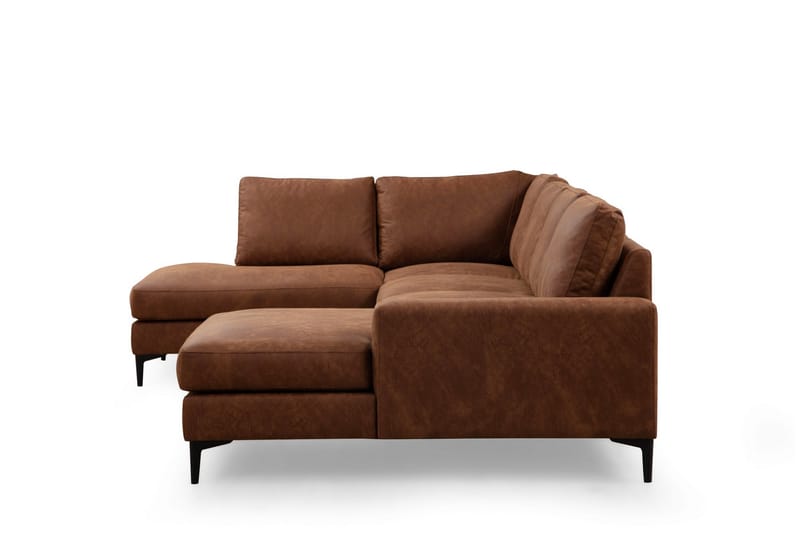 Svanabyn Sofa med Divan og Chaiselong 4-personers - Brun - Møbler - Sofaer - U Sofa