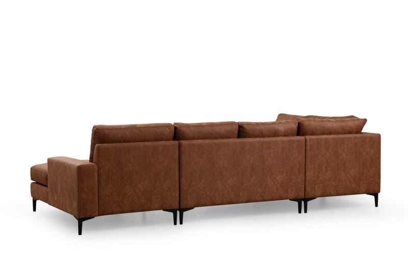 Svanabyn Sofa med Divan og Chaiselong 4-personers - Brun - Møbler - Sofaer - U Sofa