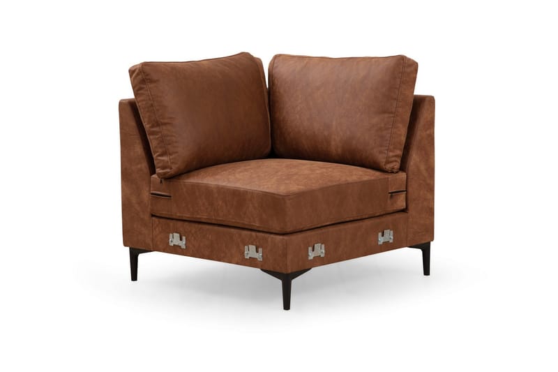 Svanabyn Sofa med Divan og Chaiselong 4-personers - Brun - Møbler - Sofaer - U Sofa