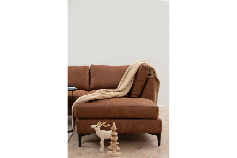 Svanabyn Sofa med Divan og Chaiselong 4-personers - Brun - Møbler - Sofaer - U Sofa