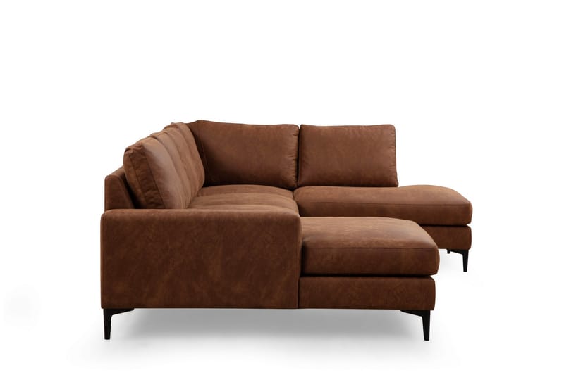 Svanabyn Sofa med Divan og Chaiselong 4-personers - Brun - Møbler - Sofaer - U Sofa