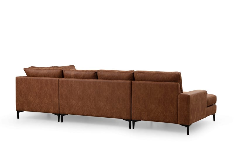 Svanabyn Sofa med Divan og Chaiselong 4-personers - Brun - Møbler - Sofaer - U Sofa