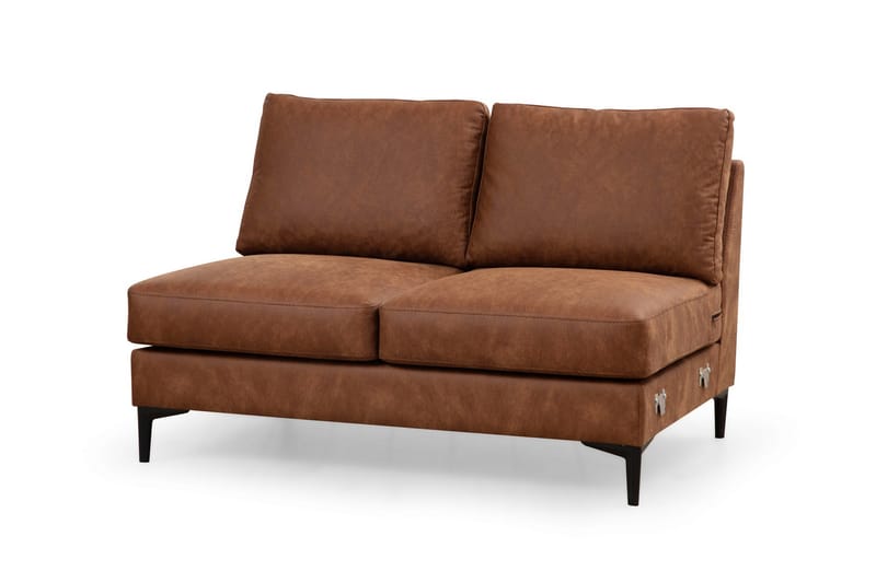 Svanabyn Sofa med Divan og Chaiselong 4-personers - Brun - Møbler - Sofaer - U Sofa