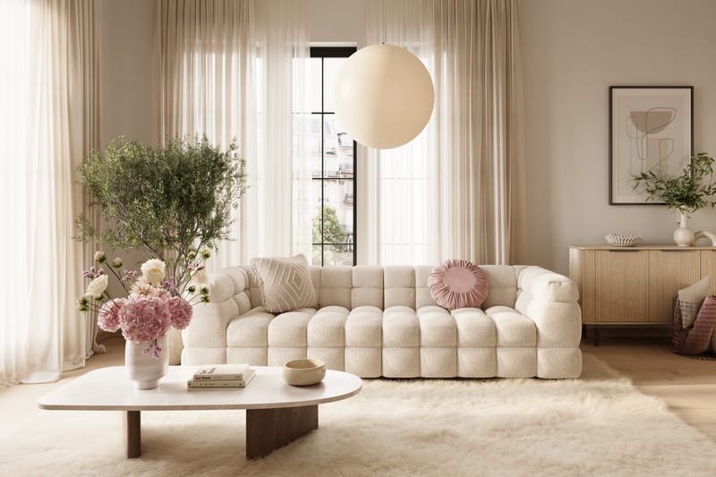 Elise 4-personers Sofa - Beige Teddy - Møbler - Sofaer - 3 personers sofa