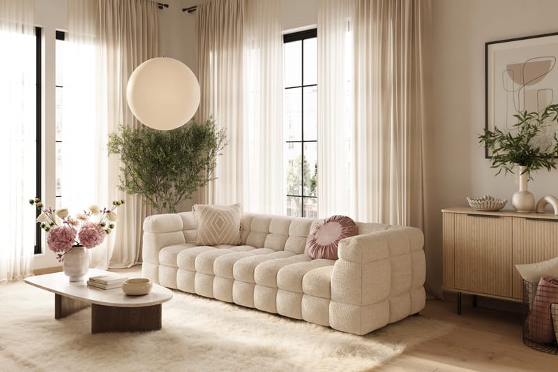 Elise 4-personers Sofa - Beige Teddy - Møbler - Sofaer - 3 personers sofa