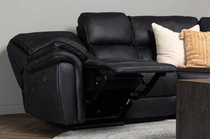 Sandra Recliner sofa - Sort - Møbler - Sofaer - Recliner sofaer - 4 personers biografsofa & reclinersofa