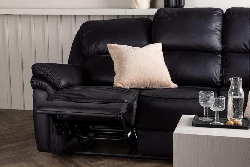 Saranda Recliner sofa - Sort - Møbler - Sofaer - Recliner sofaer - 3 personers biograsofa & reclinersofa