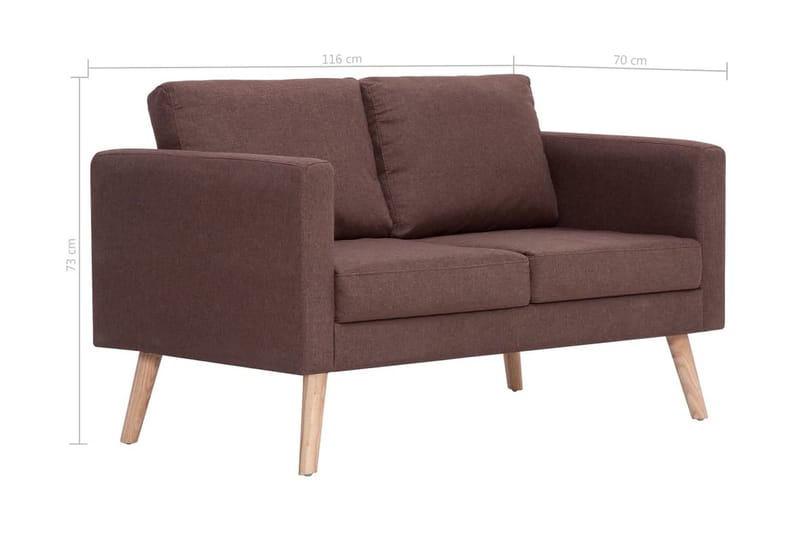 2-Personers Sofa I Stof Brun - Brun - Møbler - Sofaer - 2 personers sofa