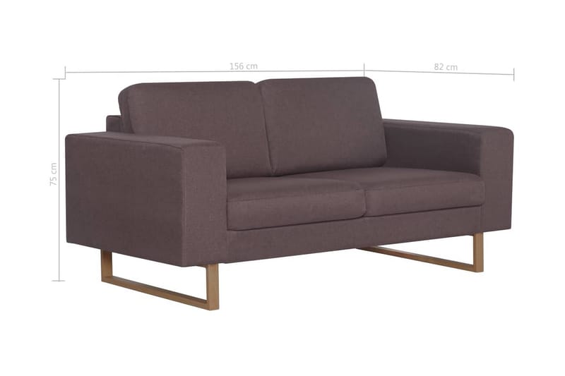 2-Personers Sofa I Stof Gråbrun - Brun - Møbler - Sofaer - 2 personers sofa