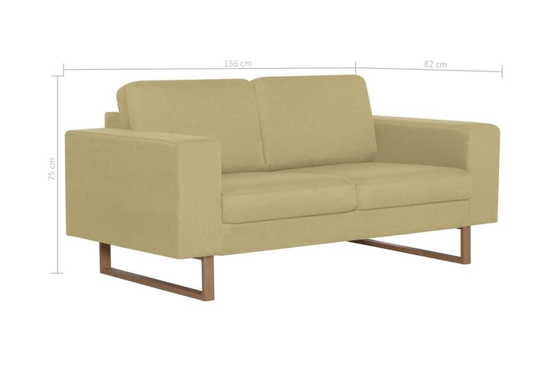 2-Personers Sofa I Stof Grøn - Grøn - Møbler - Sofaer - 2 personers sofa