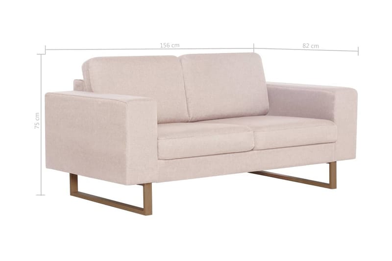 2-Personers Sofa I Stof Cremefarvet - Creme - Møbler - Sofaer - 2 personers sofa