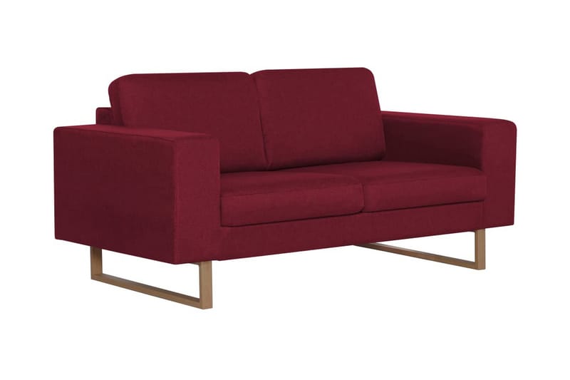 2-Personers Sofa I Stof Rødvinsfarvet - Rød - Møbler - Sofaer - 2 personers sofa