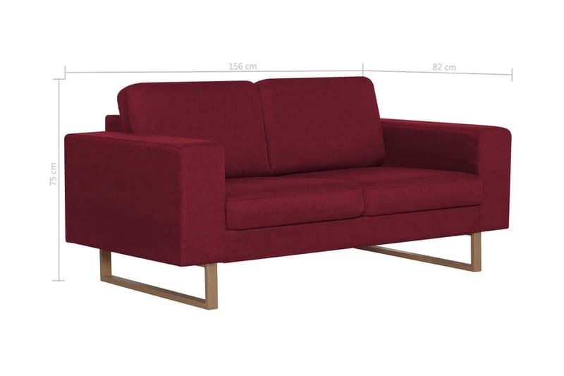 2-Personers Sofa I Stof Rødvinsfarvet - Rød - Møbler - Sofaer - 2 personers sofa