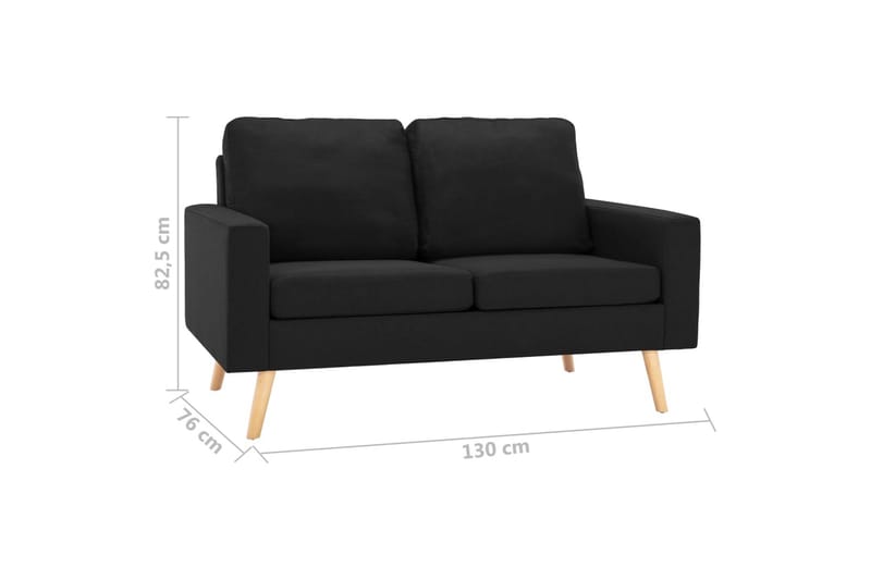 2-Personers Sofa Stof Sort - Møbler - Sofaer - 2 personers sofa