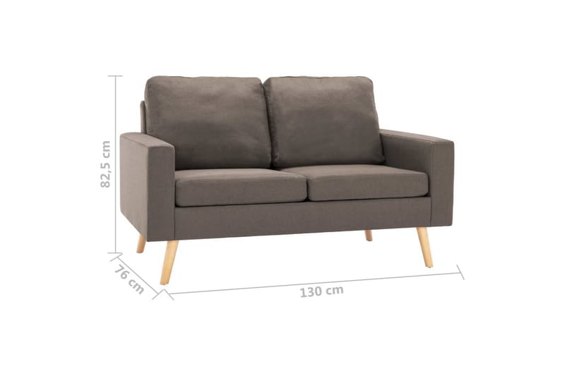 2-Personers Sofa Stof Gråbrun - Møbler - Sofaer - 2 personers sofa