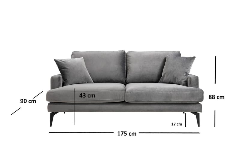 Andary 2-Pers. Sofa - Grå - Møbler - Sofaer - 2 personers sofa