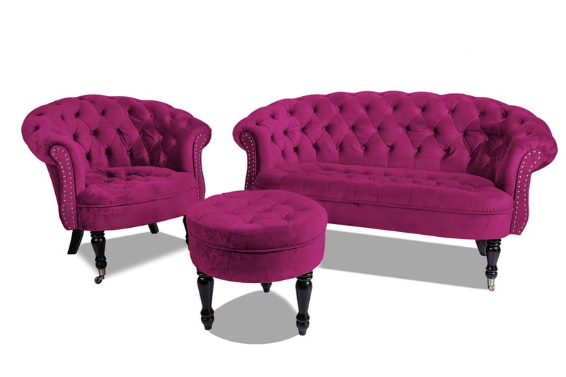 Chesterfield Ludovic Sofa 2-personers - Cerise - Møbler - Sofaer - 2 personers sofa