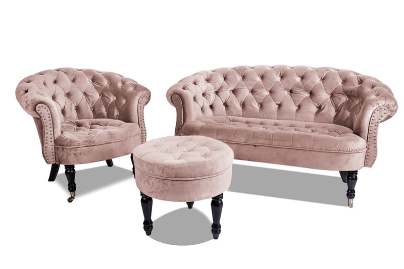 Chesterfield Ludovic Sofa 2-personers - Rosa - Møbler - Sofaer - 2 personers sofa